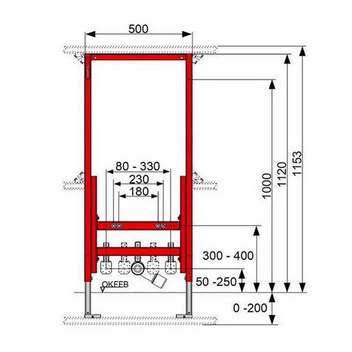 Инсталляция TECE для биде – Гарантия 10 лет, 9330000
