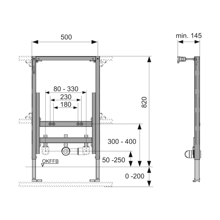 Инсталляция для биде TECEprofil – 10 лет гарантии, 9330005