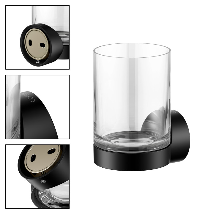 Стакан KEUCO REVA черный матовый, 12850379000