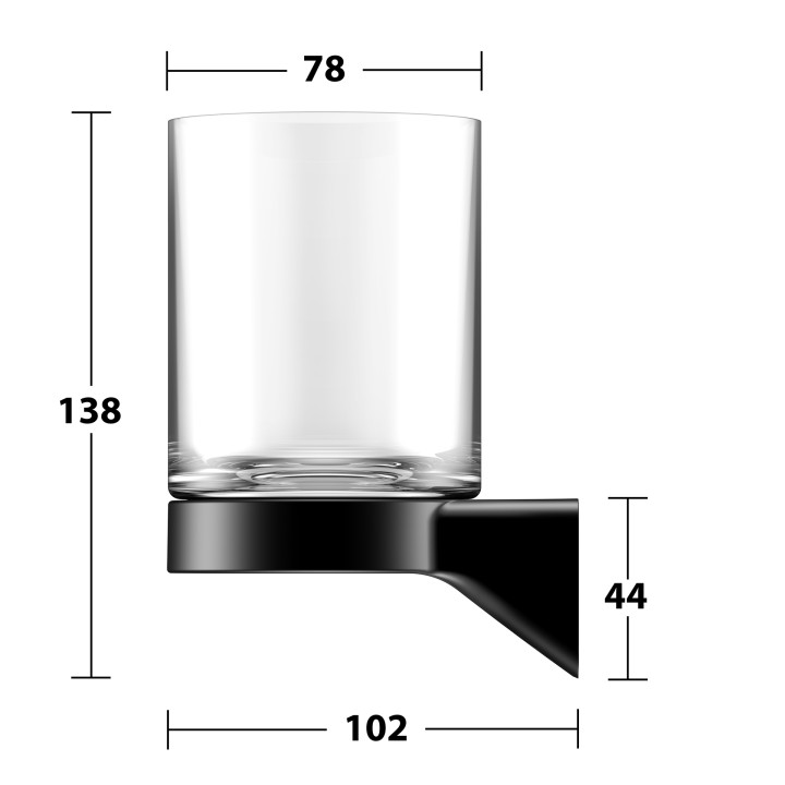Стакан KEUCO Aveno черный матовый, 14650379000