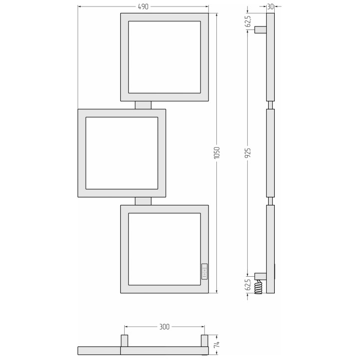Полотенцесушитель Сунержа Этюд 105х50 см, 30-0847-1050
