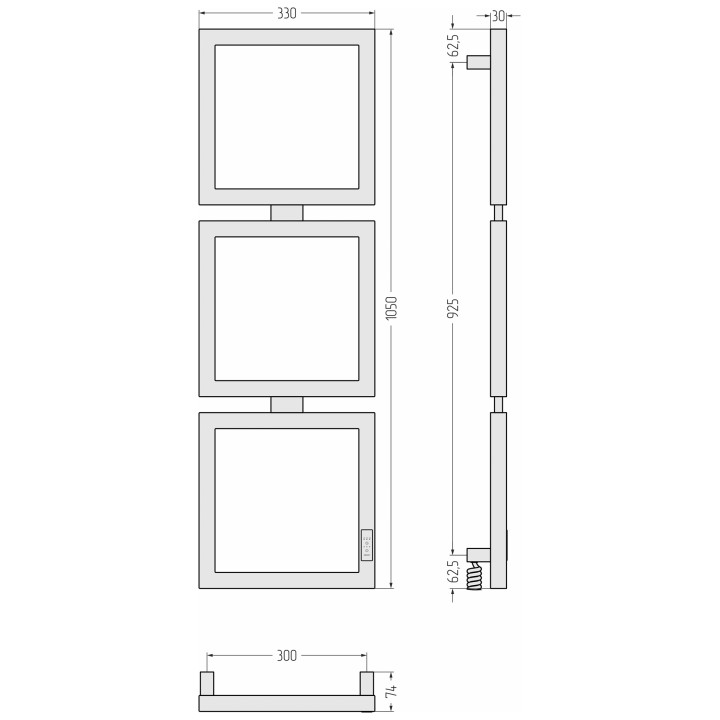Полотенцесушитель Сунержа Этюд 105х30 см, 15-0844-1030
