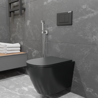 Charus Estella Унитаз подвесной 36.5x55.5 см черный матовый