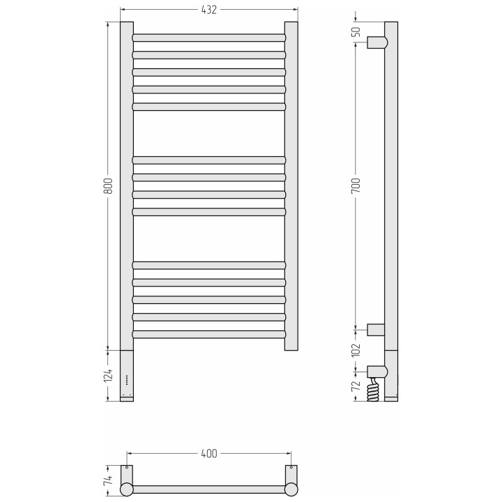 Полотенцесушитель Сунержа Богема 3.1, 032-6004-8040