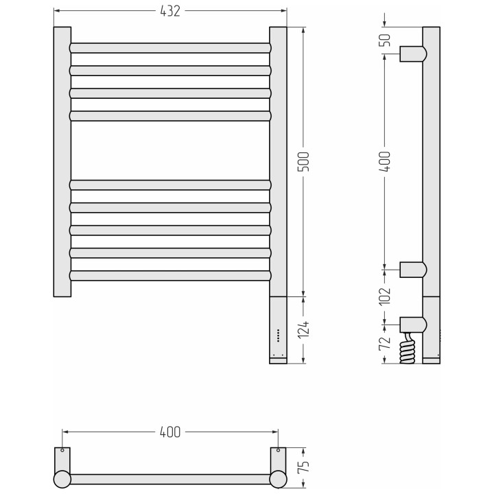 Сунержа Богема 3.1 Полотенцесушитель, 15-6005-5040