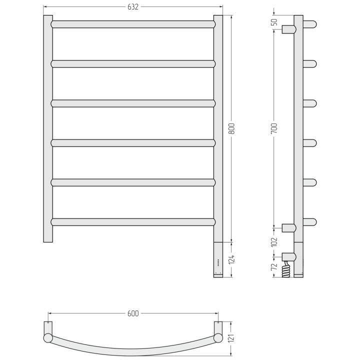 Полотенцесушитель Сунержа Галант 3.1, 022-6001-8060