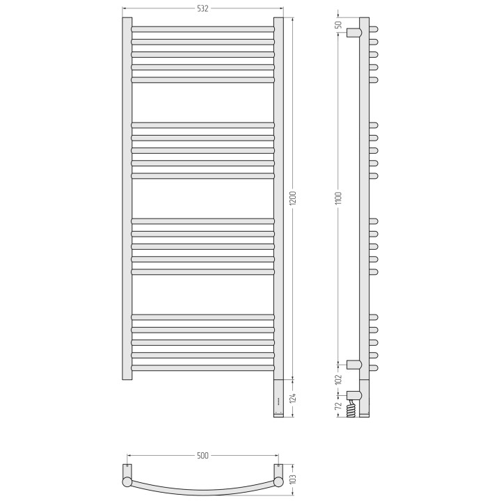 Полотенцесушитель Сунержа Богема 3.1, 00-6003-1250