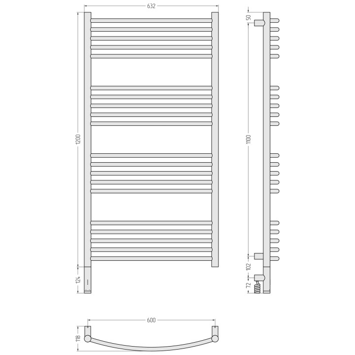 Полотенцесушитель Сунержа Богема 3.1 золотой, 32-6002-1260