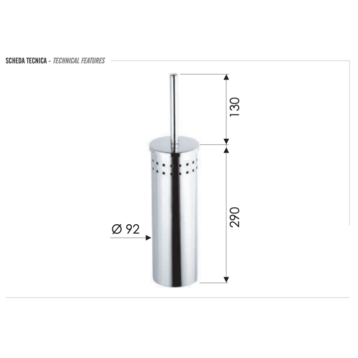 Ёршик для унитаза Remer Rubinetterie RB466CR