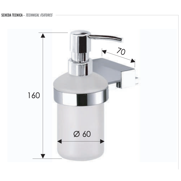 Дозатор для мыла SQ Remer Rubinetterie, SQ13CR