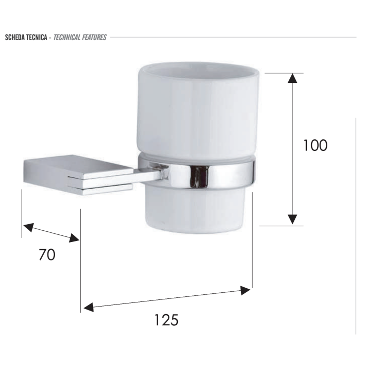 Стакан Remer Rubinetterie Flat FT15CR