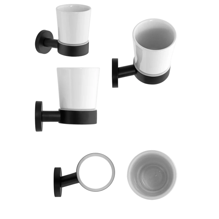 Стакан для ванны Remer в черном матовом цвете, GS15NO