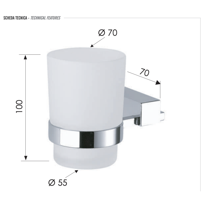 Стакан для ванны Remer SQ15CR