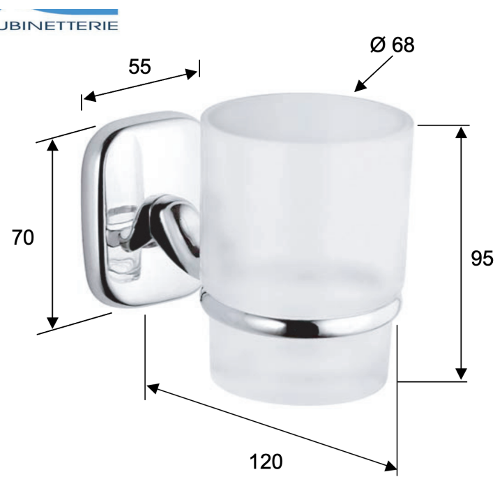 Стакан для ванны хром Remer SU15CR