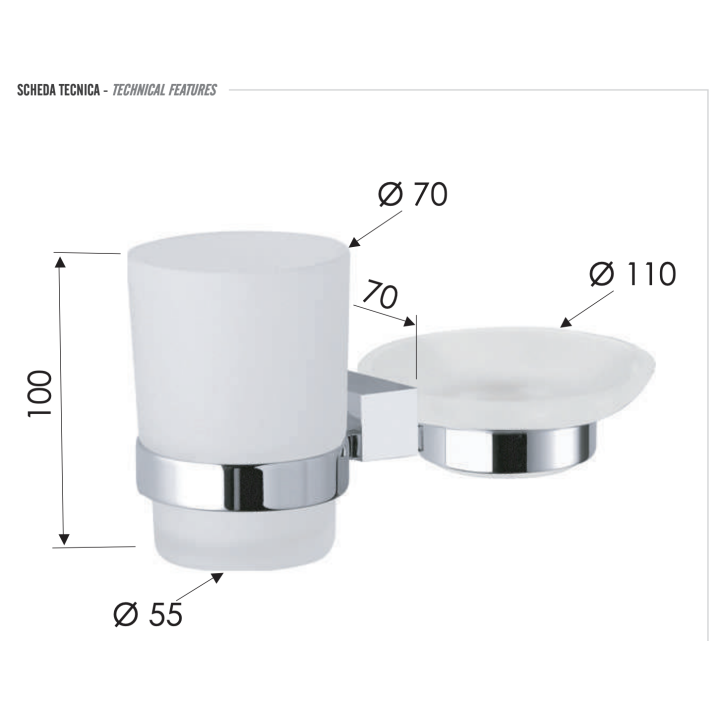 Стакан и мыльница Remer SQ, SQ17CR