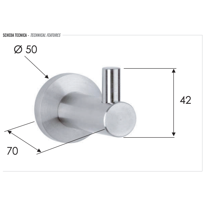 Крючок для ванны Remer INOX Mi50INOXCR