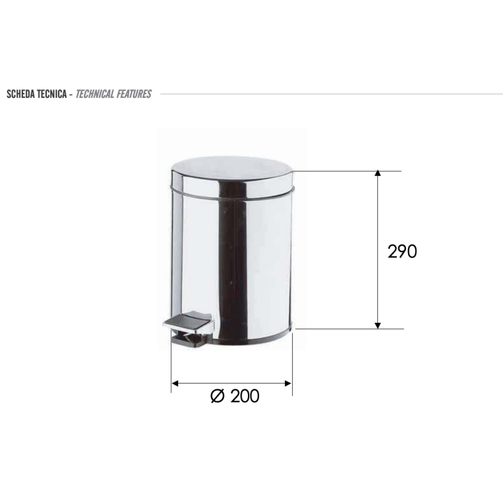 Ведро Remer для ванны хром 5л, RB502CR