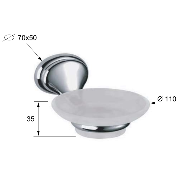 Мыльница Remer Rubinetterie 900 хром, NV10CR