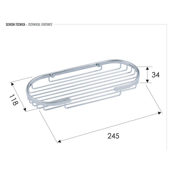 Мыльница Remer Rubinetterie хром RB282CR