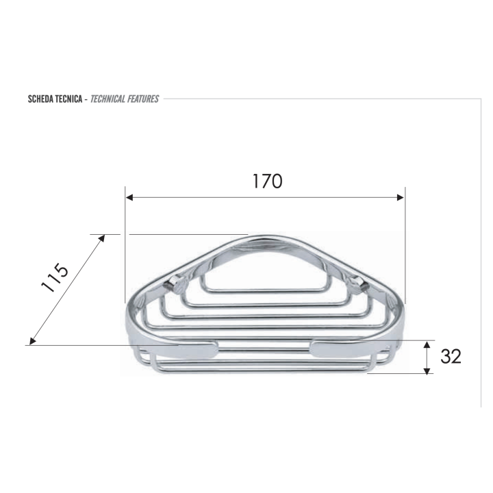 Мыльница Remer Rubinetterie хром, RB271CR
