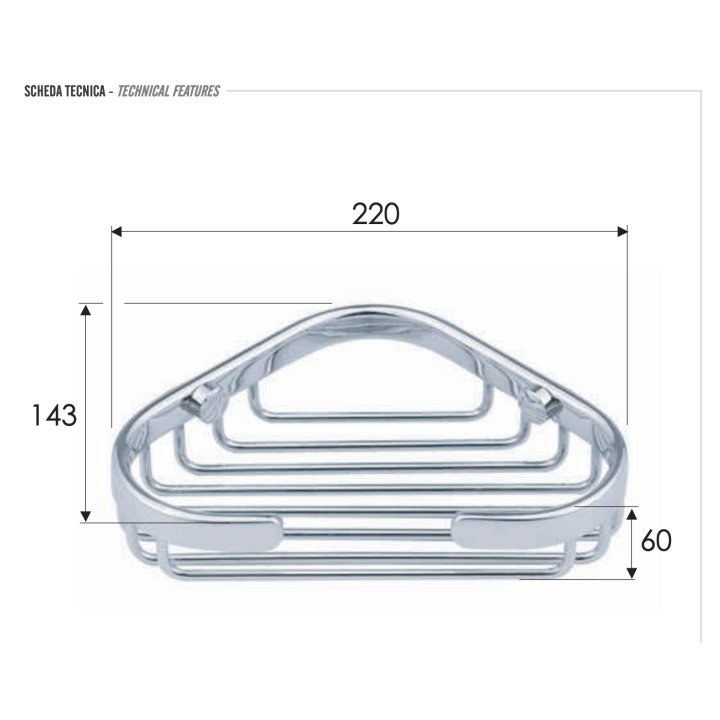 Мыльница Remer Rubinetterie хром RB272CR