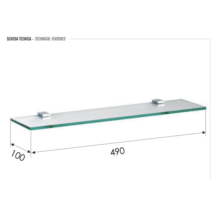 Полка Remer Rubinetterie SQ хром, SQ20CR