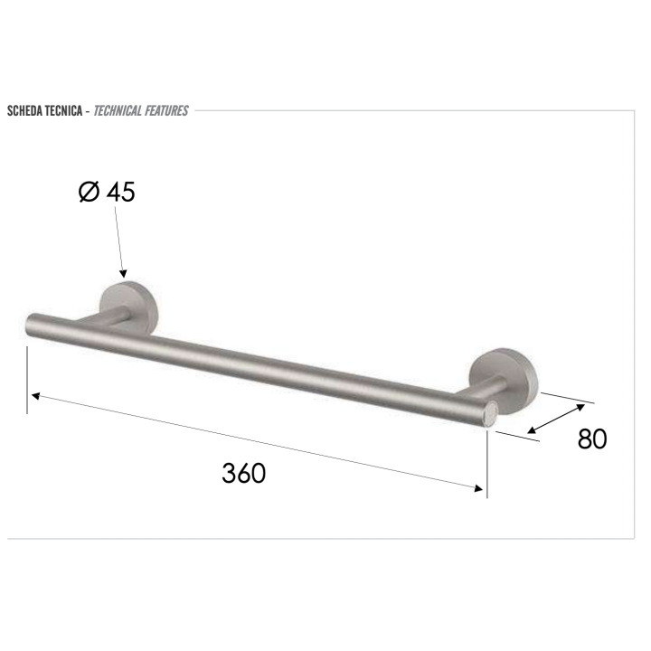 Полотенцедержатель Remer Rubinetterie, SSXI40L30