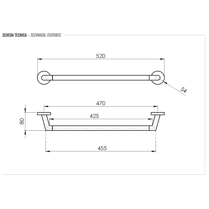 Полотенцедержатель Remer Rubinetterie GS40BG