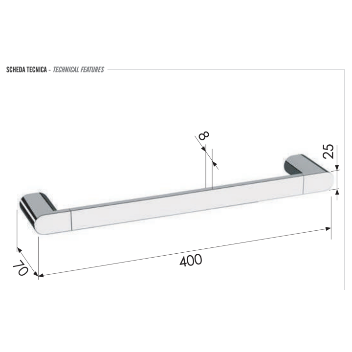 Полотенцедержатель Remer Rubinetterie Lounge, LN40CR