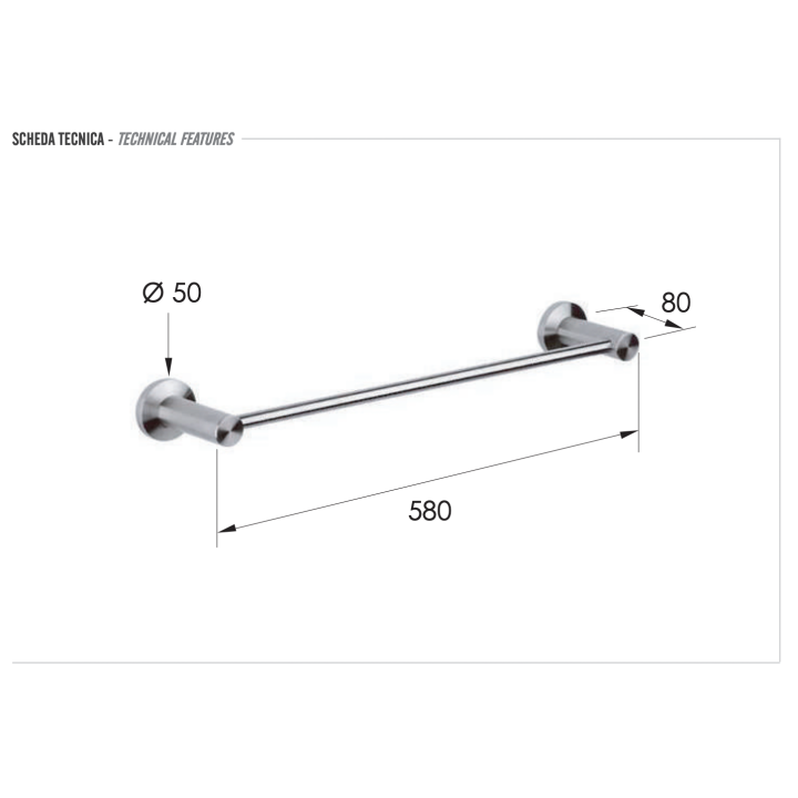 Полотенцедержатель Remer Minimal INOX, Mi30INOXCR