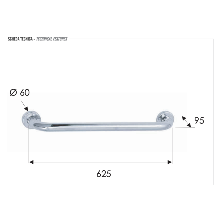 Полотенцедержатель Remer Rubinetterie, RB430CR
