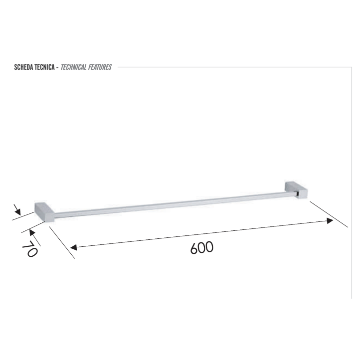 Полотенцедержатель Remer Rubinetterie SQ, SQ30CR