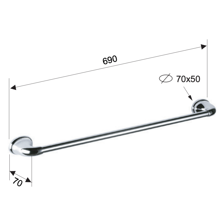 Полотенцедержатель Remer Rubinetterie 900, NV30CR