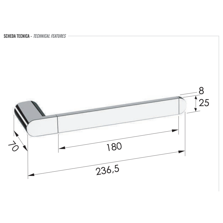 Полотенцедержатель Remer Rubinetterie LN44BO