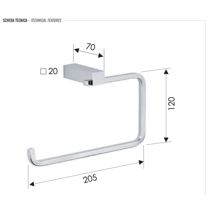 Полотенцедержатель Remer SQ44CR