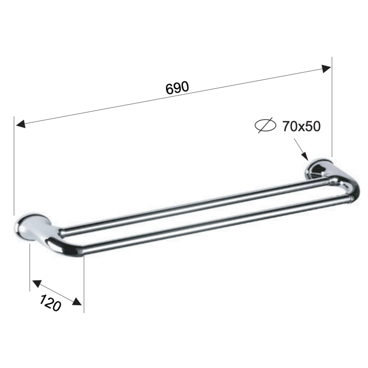 Полотенцедержатель для ванны Remer Rubinetterie, NV33CR