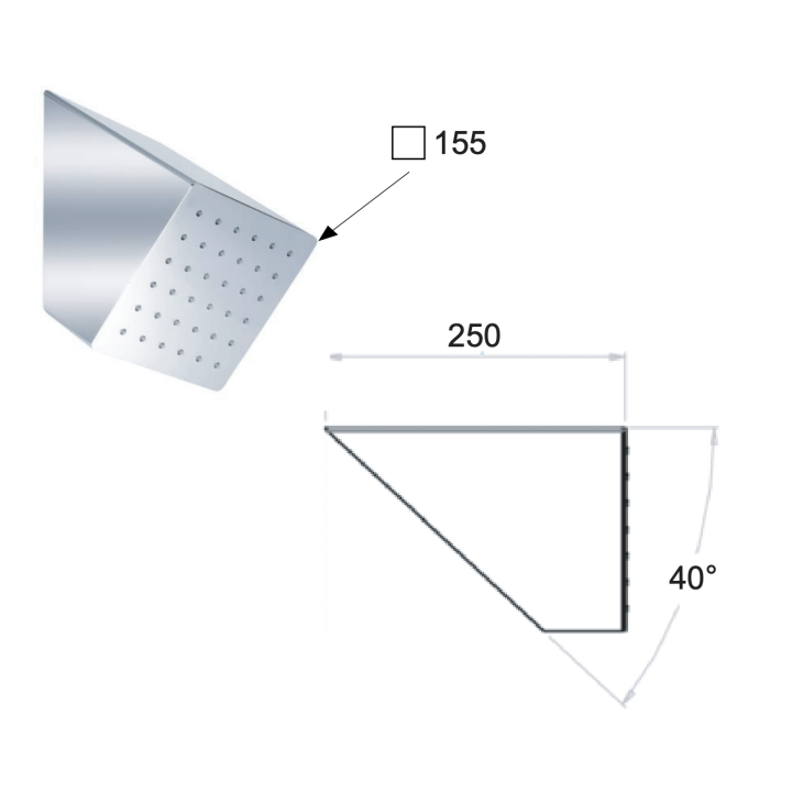 Верхний душ Remer Rubinetterie хром, 350XS