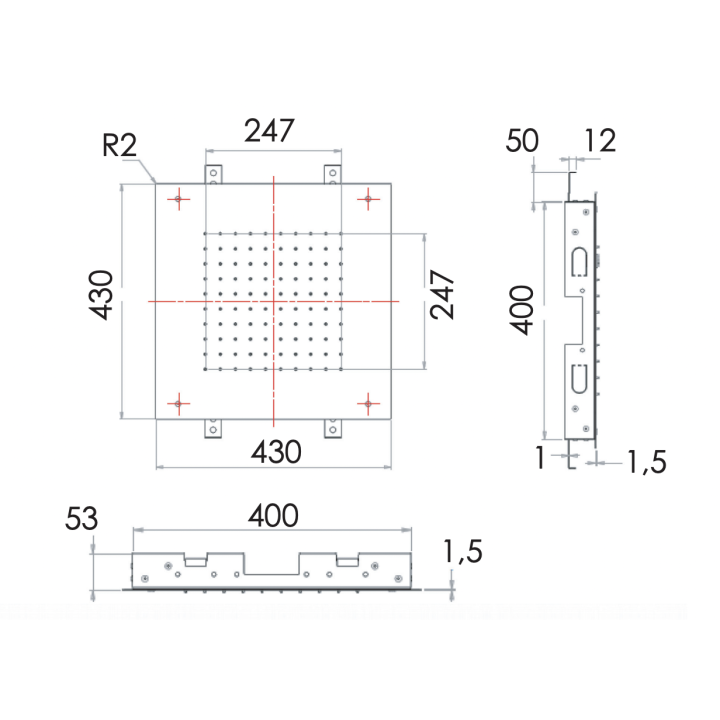 Верхний душ Remer Rubinetterie 43 см хром, 357SFS43