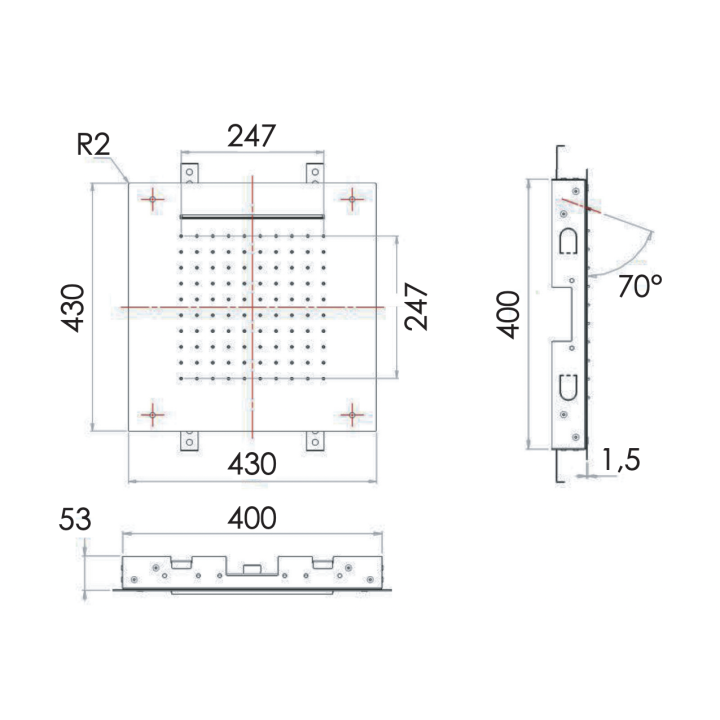 Верхний душ Remer Rubinetterie 43 см хром, 357SFS43C