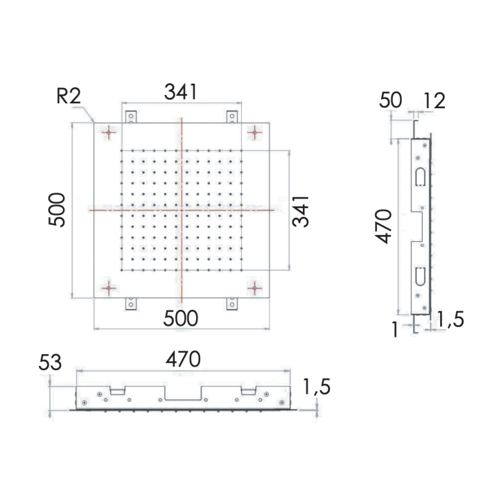 Верхний душ Remer Rubinetterie 50 см, 357SFS50