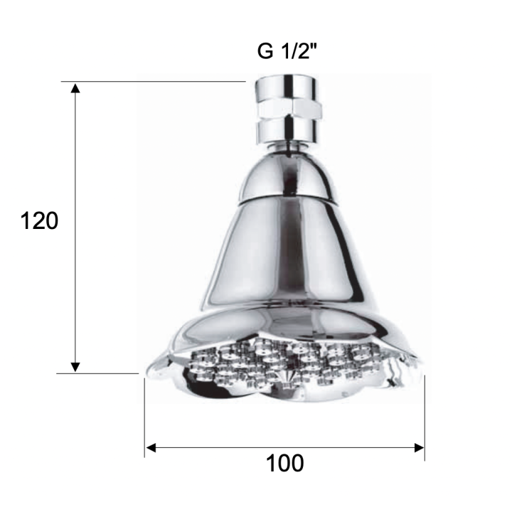 Верхний душ Remer Rubinetterie 10 см хром, 359BE