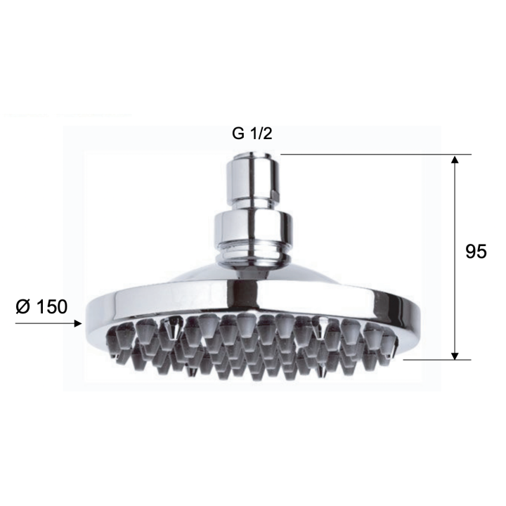 Верхний душ Remer Rubinetterie 15 см хром, 359R15X