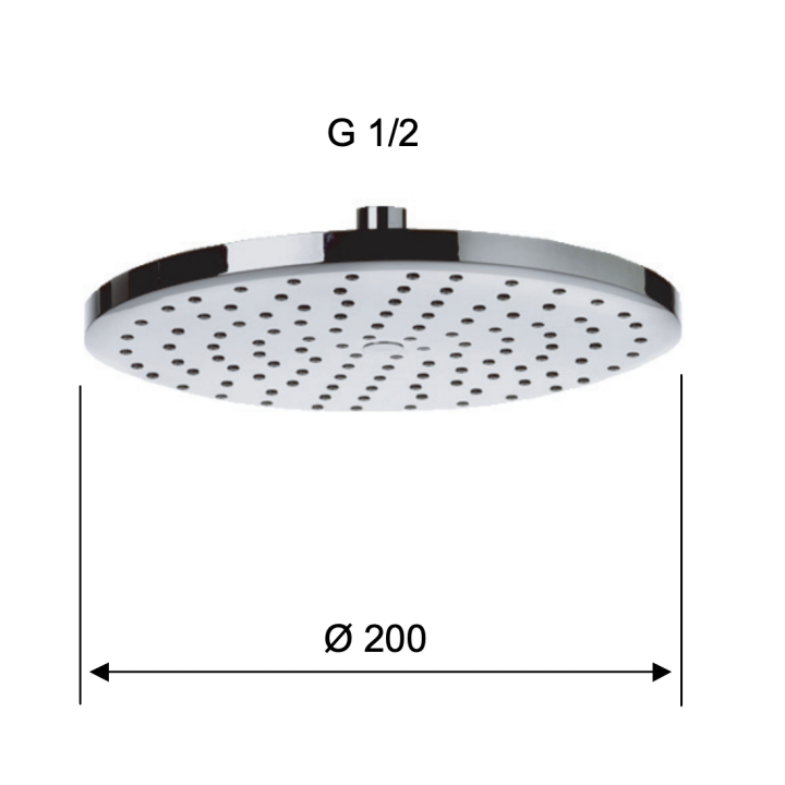 Верхний душ Remer Rubinetterie 20 см хром, 356MD20X