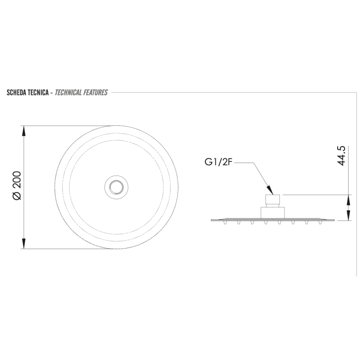Верхний душ Remer Rubinetterie, 357UFM20X