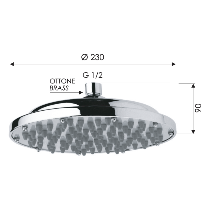 Верхний душ Remer Rubinetterie 23 см хром, 35323X