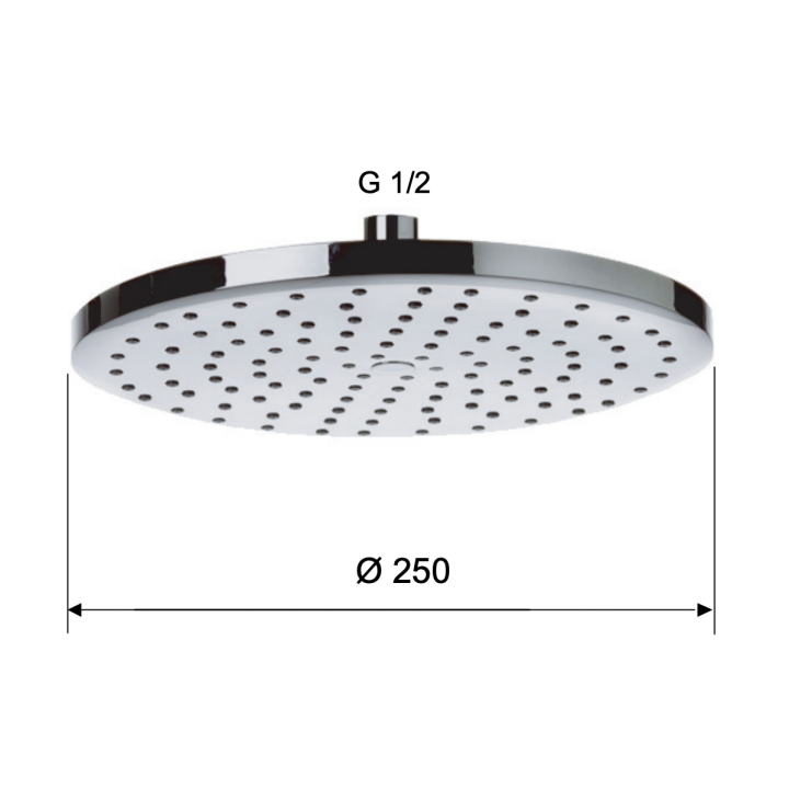 Верхний душ Remer Rubinetterie 25 см хром, 356MD25X