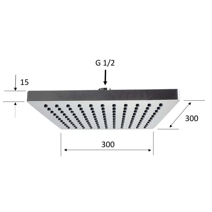 Верхний душ Remer Rubinetterie 30 см, 356SD30X