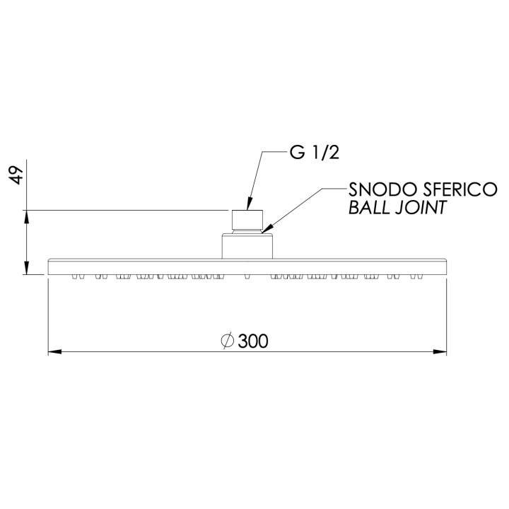 Верхний душ Remer Rubinetterie медь 30 см, 359MM30RPX