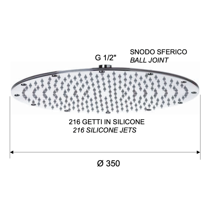 Верхний душ Remer Rubinetterie 35 см, 359MMXLNO