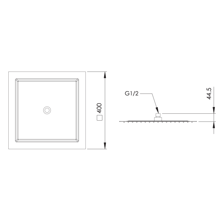 Верхний душ Remer Rubinetterie X Style INOX, SS357UFS40X